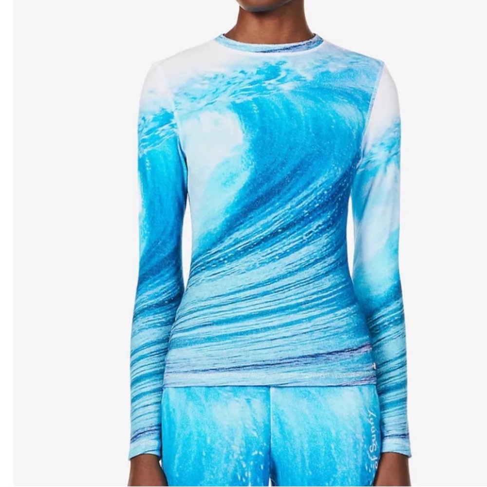 House of Sunny Ocean Wave Long Sleeve Top